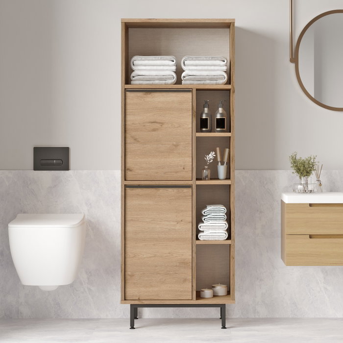 Hanah Home Armario de Baño On10C-S Nogal 60x161.6x35.5 cm